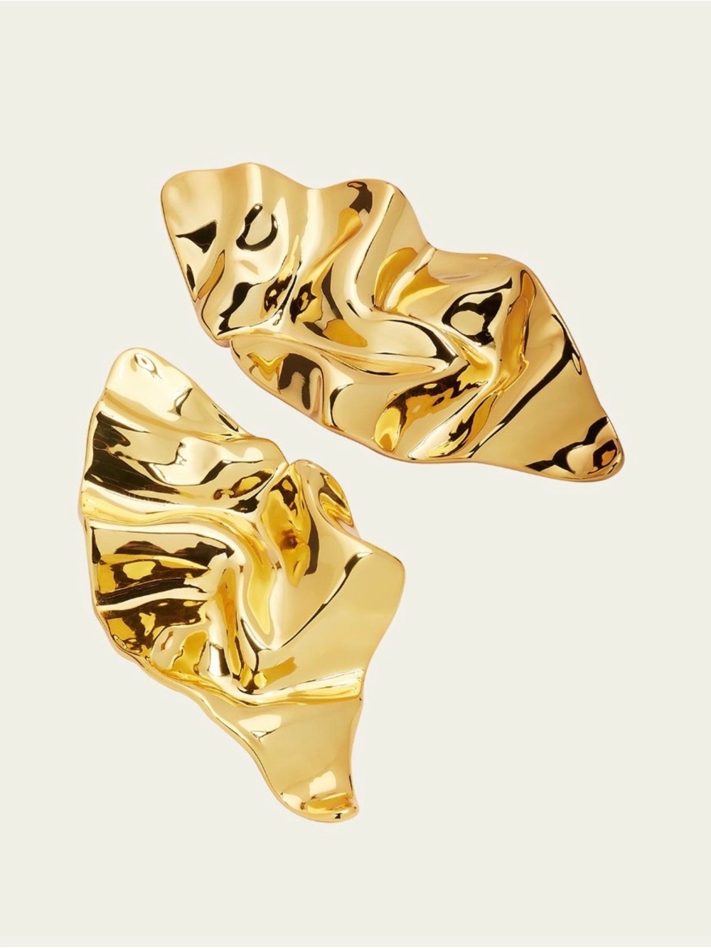 NEW Alexis Bittar Large Gold Crumpled Post Earrings Molten Metal AU21 - Picture 4 of 12